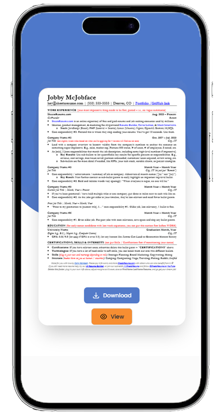 Resume QR preview